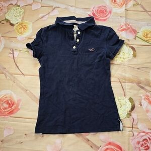 Hollister Navy Short Sleeve Polo